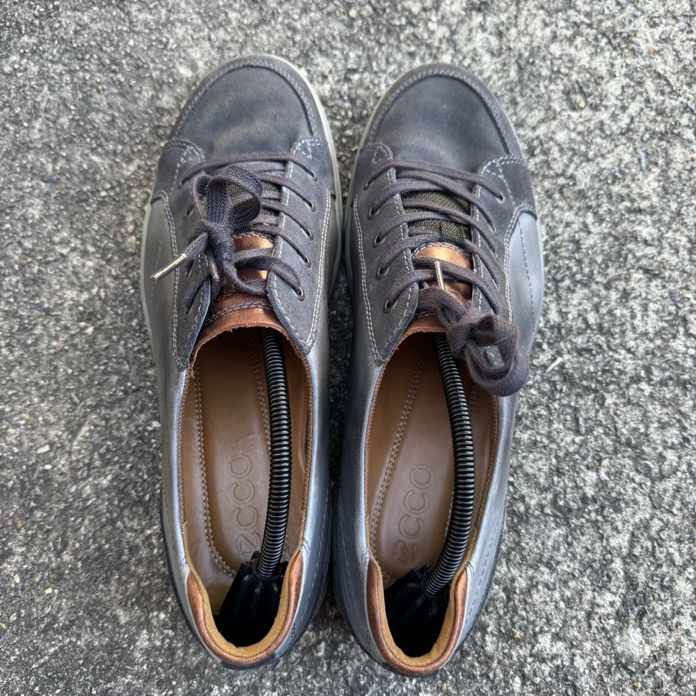 ECCO Collin 2.0 Sneaker Mens US Size 12 EU 46 Gray Leather Soft - Picture 5 of 14